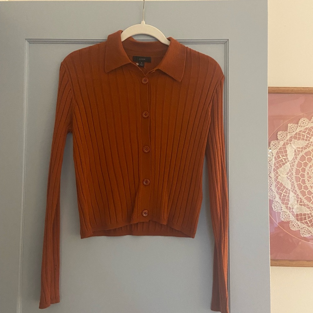 J. Crew Burnt Orange Ribbed Sweater